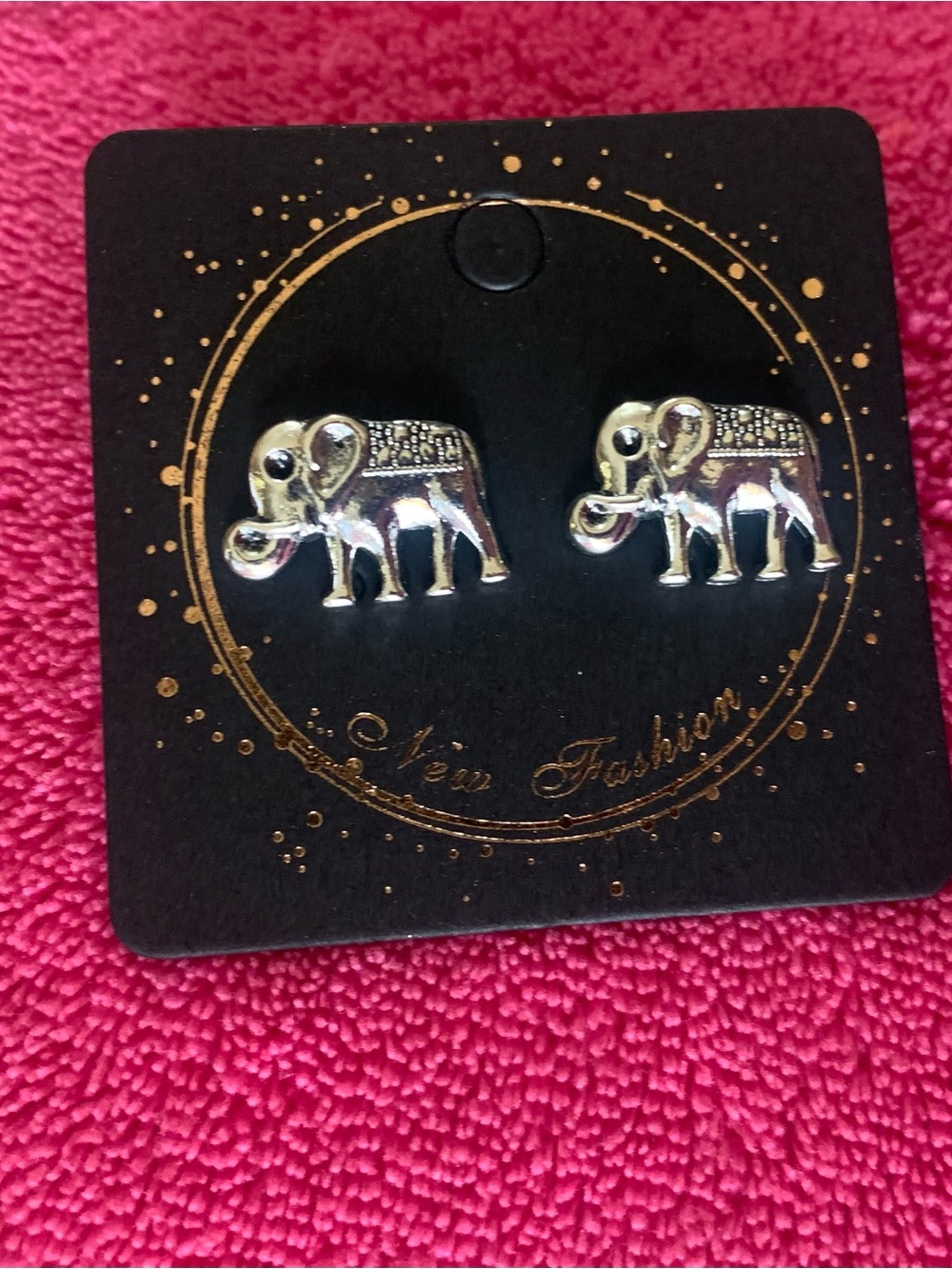 Silver Elephant Stud Earrings by - Shiny Silver Elephant Design